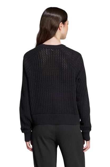 Moletom Adidas Knitted Adicolor Crew Preto/Branco