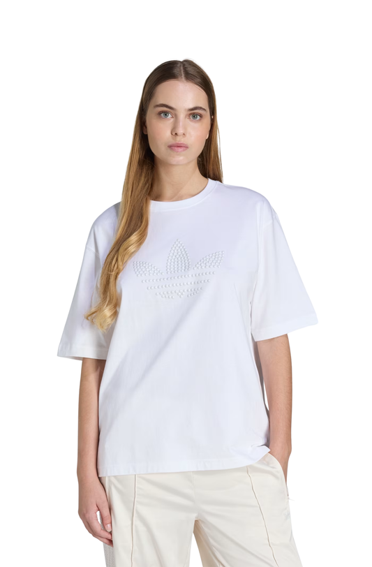 Camiseta Adidas Pearl Trefoil Branco