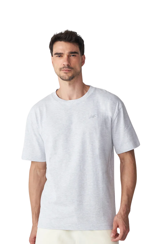 Camiseta New Balance Small Logo Cinza Mescla
