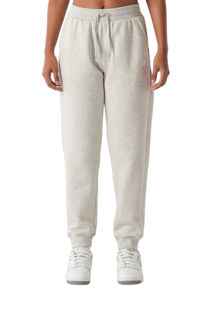 Calça New Balance Felpa Essentials Feminino Cinza Mescla