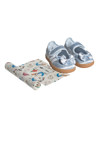 Tênis Adidas Disney Samba Jane Infantil Azul/Branco IH1760
