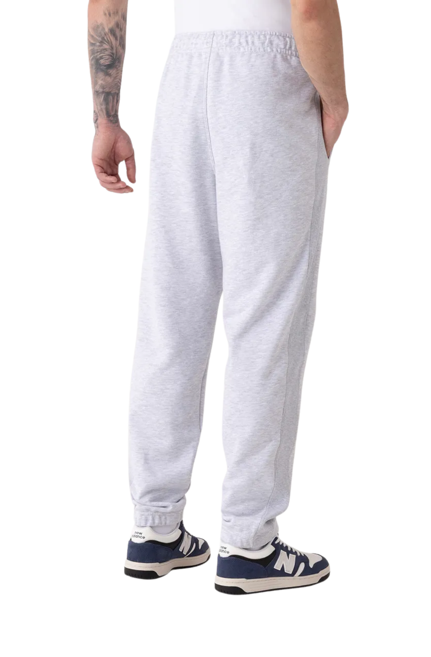 Calça New Balance Athletics Small Logo Masculino Cinza Mescla
