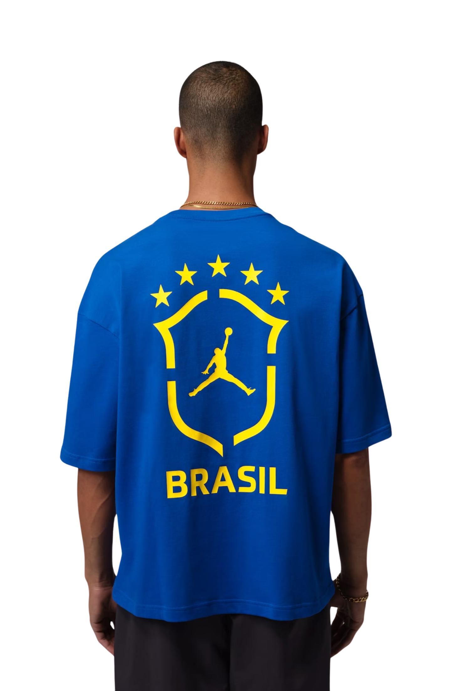 Camiseta Jordan Brasil 85 Oversized Masculino Azul/Amarelo
