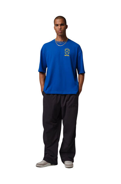 Camiseta Jordan Brasil 85 Oversized Masculino Azul/Amarelo