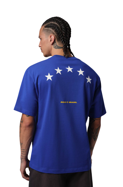 Camiseta Jordan Brasil 85 Crew Masculino Azul/Amarelo