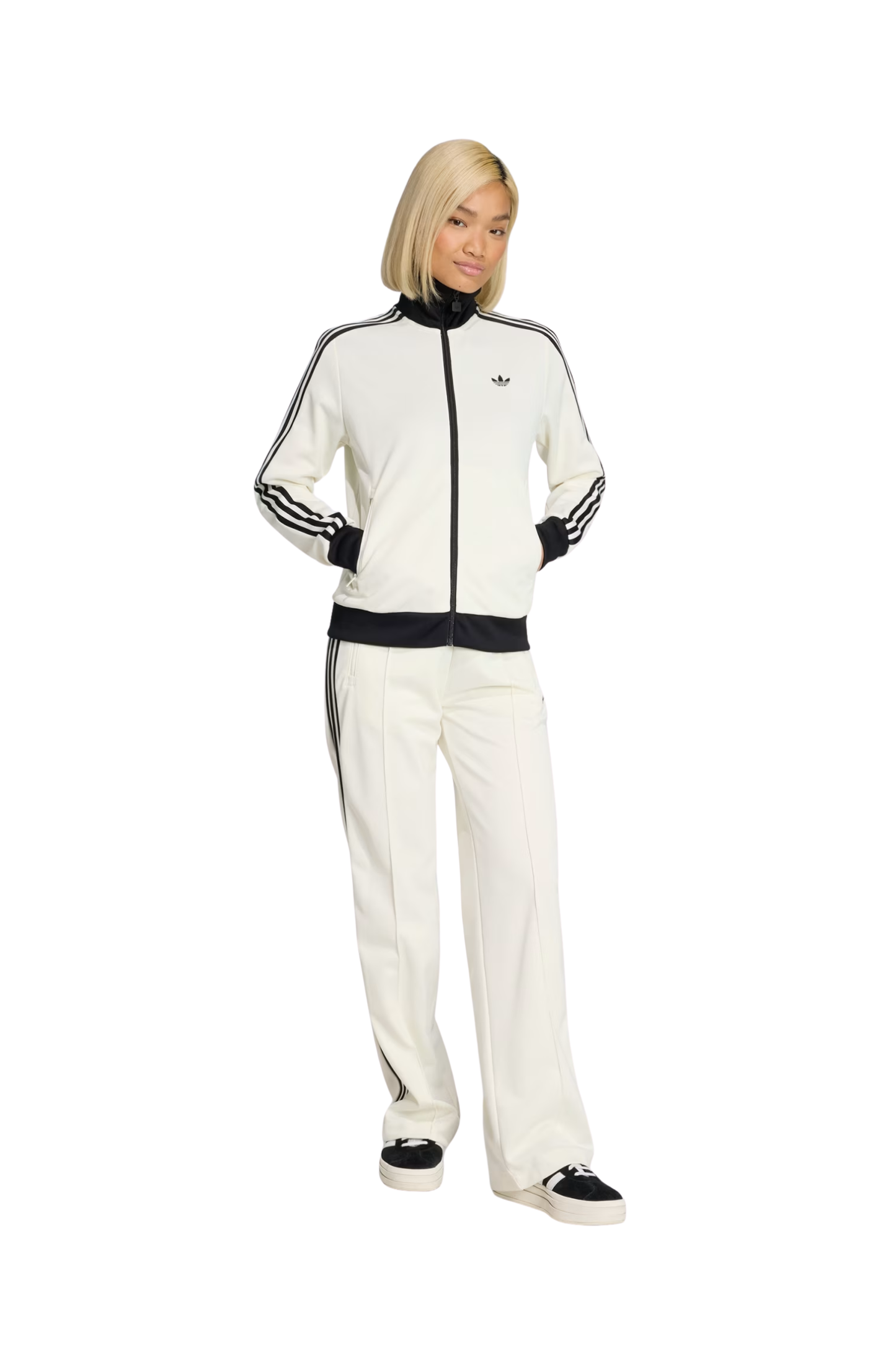 Jaqueta Adidas Classic Track Top Off-White/Preto