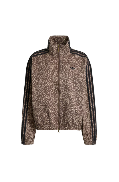 Jaqueta Adidas Jeans Oversized Firebird AOP Marrom/Preto