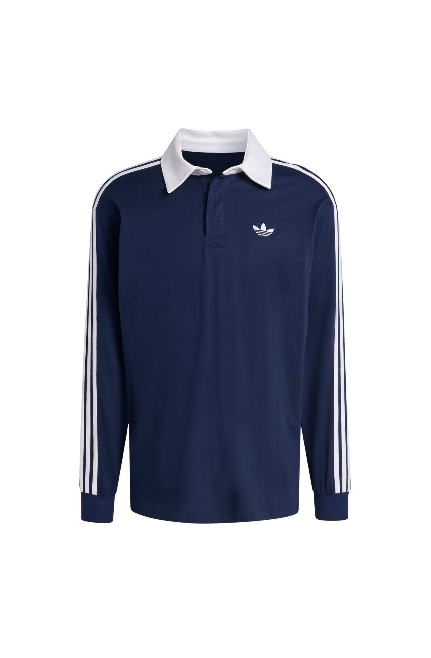 Camiseta Adidas Polo ML Rugby 3-stripes Azul Marinho/Branco