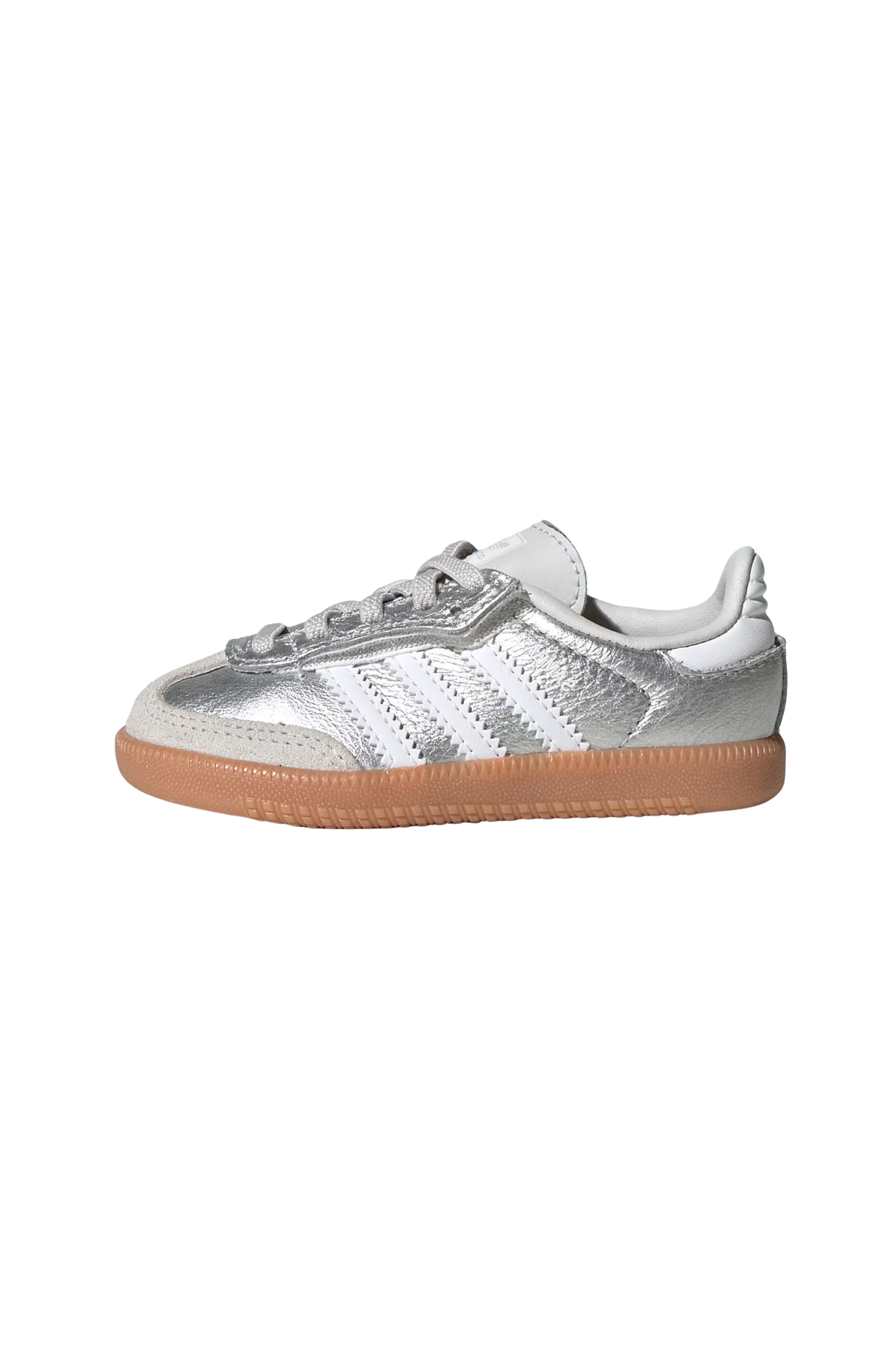 Tênis Adidas Samba OG Comfort Closure Elastic Lace Infantil Prata/Branco KK2346