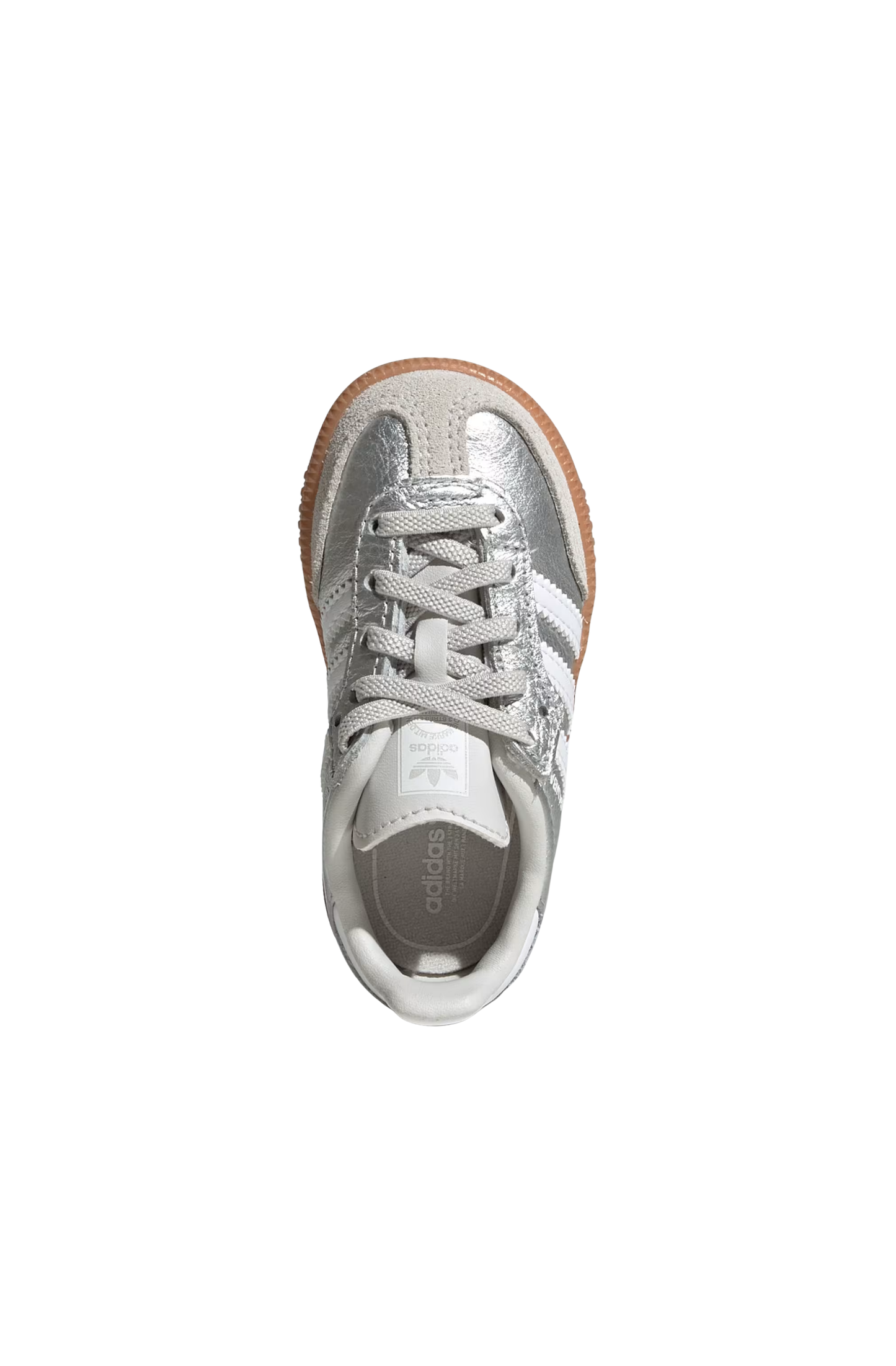 Tênis Adidas Samba OG Comfort Closure Elastic Lace Infantil Prata/Branco KK2346