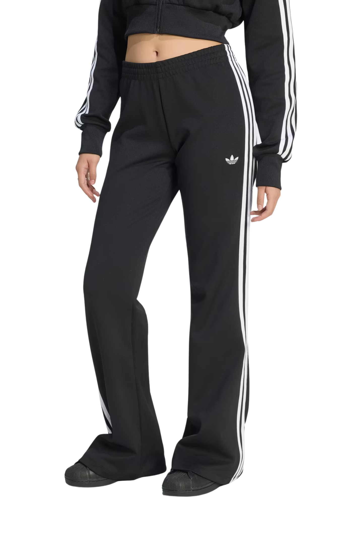 Calça Adidas Flared Adicolor 3-stripes Preto/Branco