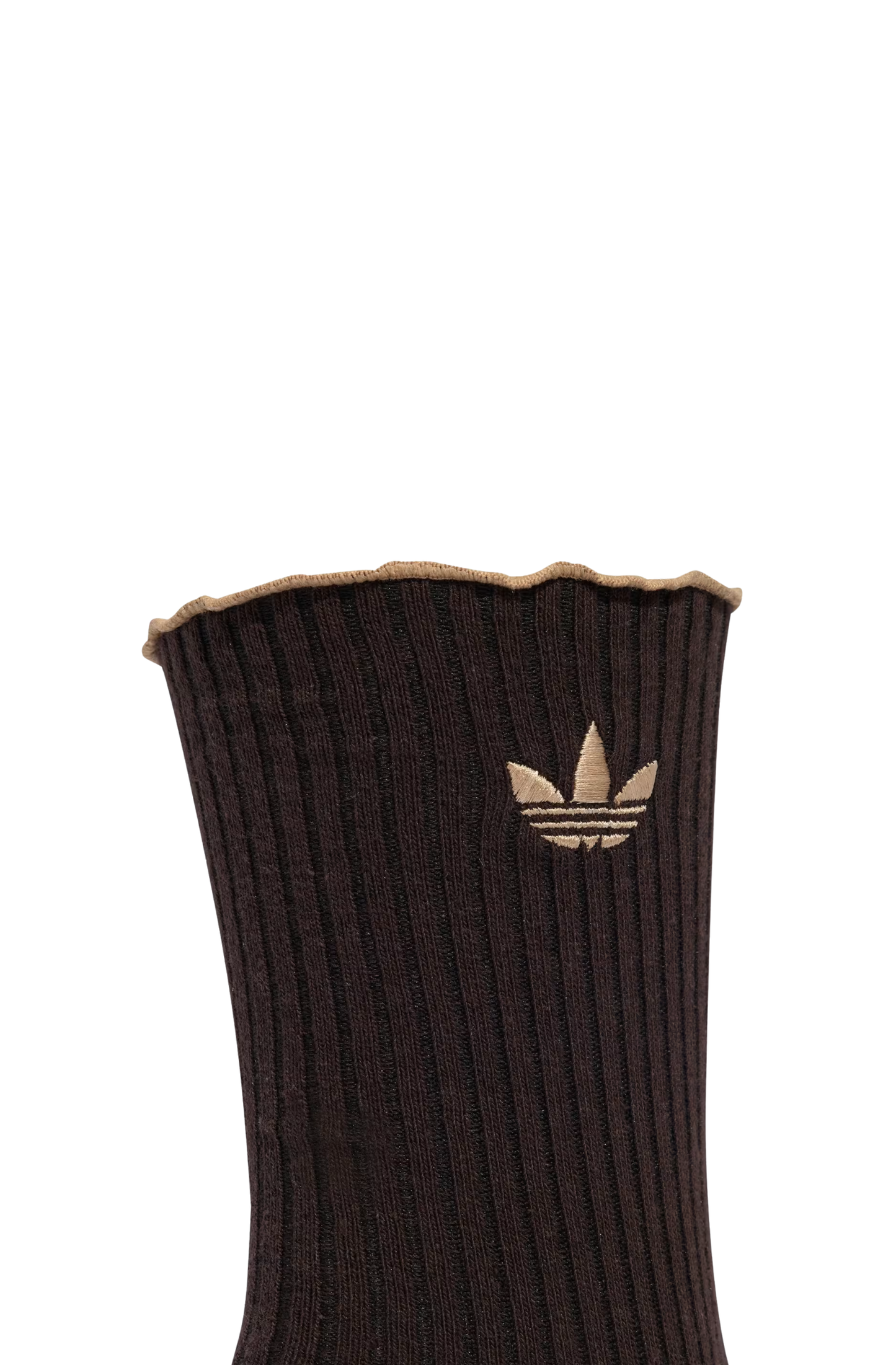 Meia Adidas Ruffle Crew 2 Pares Marrom/Preto