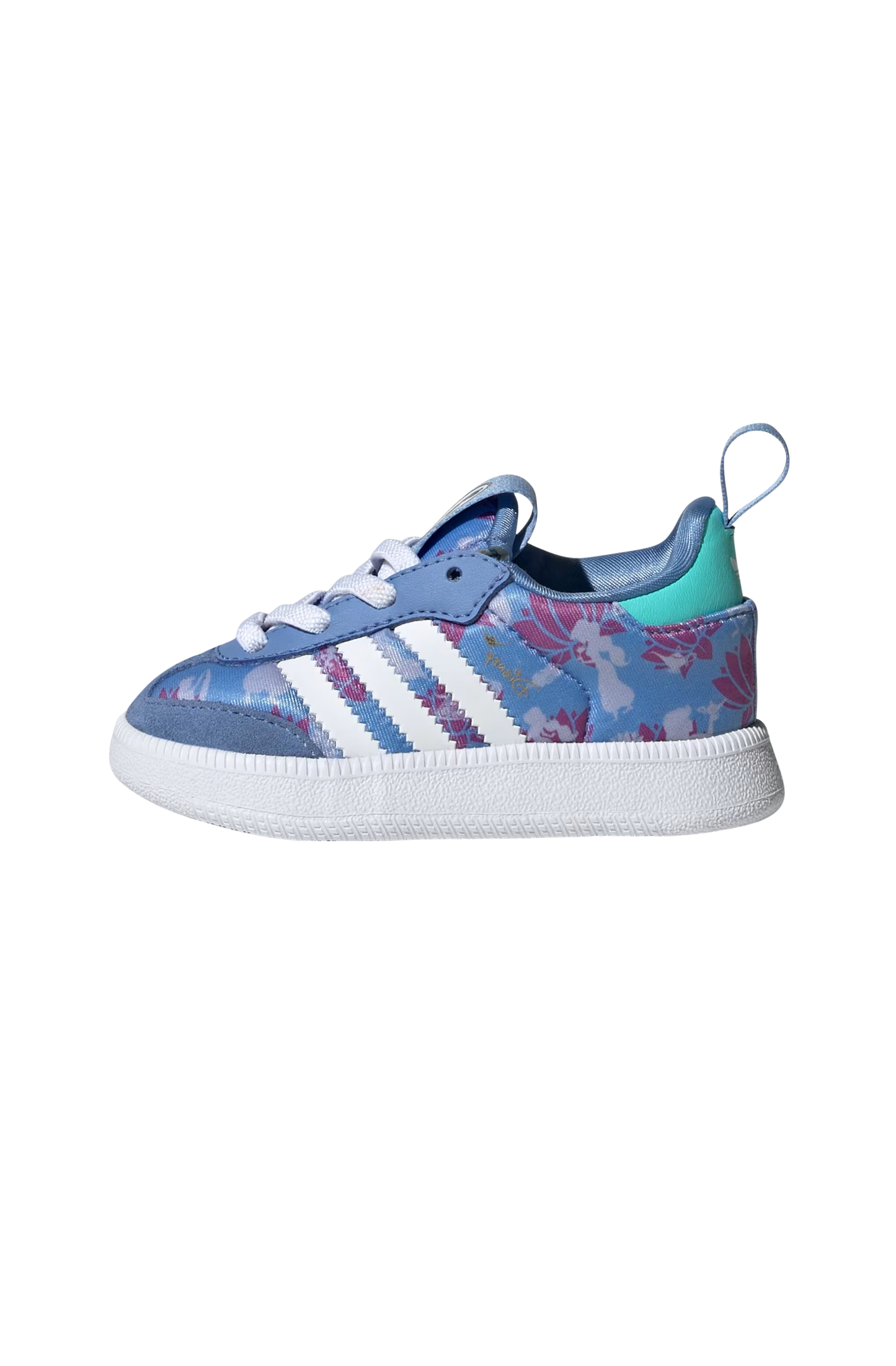 Tênis Adidas Samba Quickon x Disney Princess Infantil Azul/Branco KJ7492