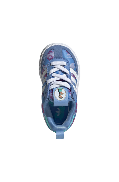 Tênis Adidas Samba Quickon x Disney Princess Infantil Azul/Branco KJ7492