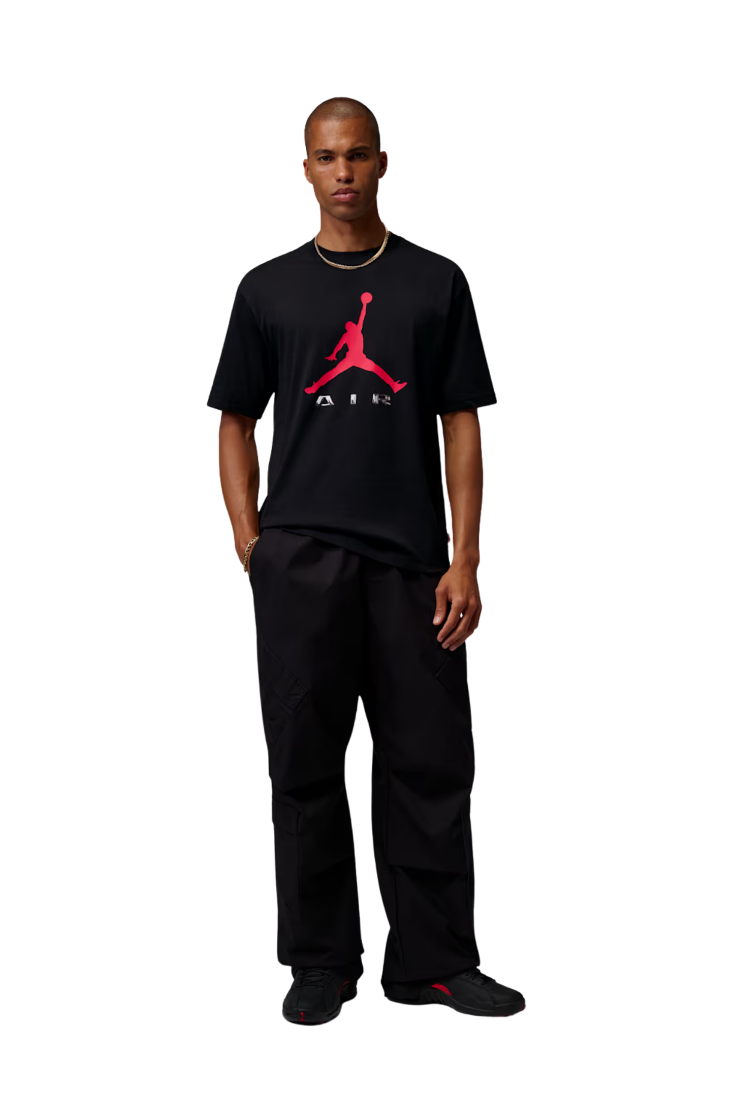 Camiseta Jordan Brooklyn Black University Red Preto