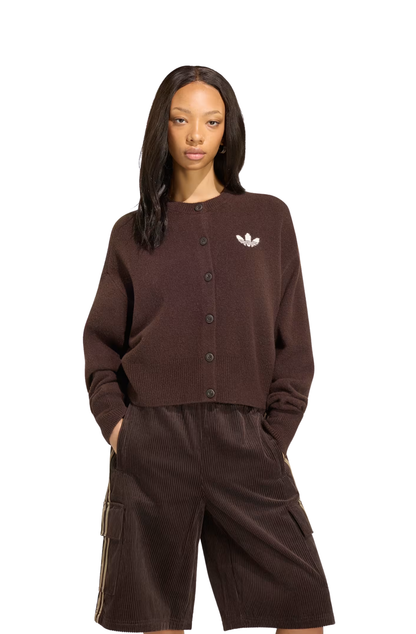 Cardigan Adidas Essentials Knit Marrom