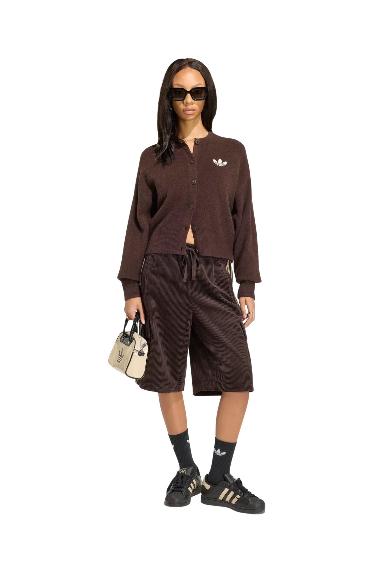 Cardigan Adidas Essentials Knit Marrom