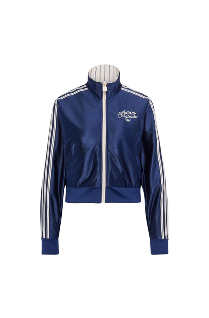 Jaqueta Adidas Reversível Firebird Bege/Azul Marinho