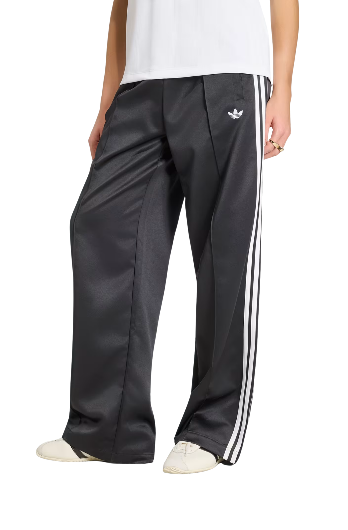 Calça Adidas Satin SST Loose Track Pant Preto/Branco