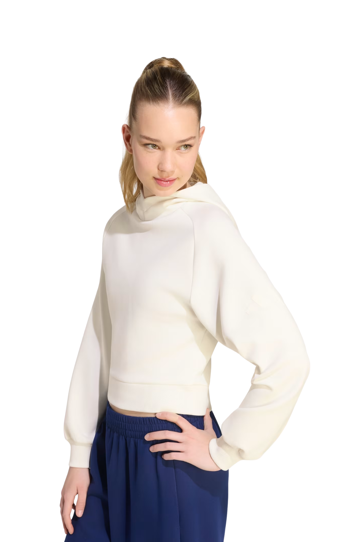 Moletom Adidas Soft Lux Hoodie Off-White