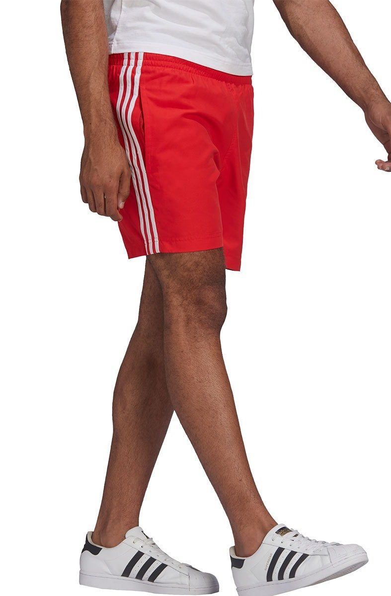 Bermuda Adidas 3 Stripes Swims Vermelho/Branco - NewSkull