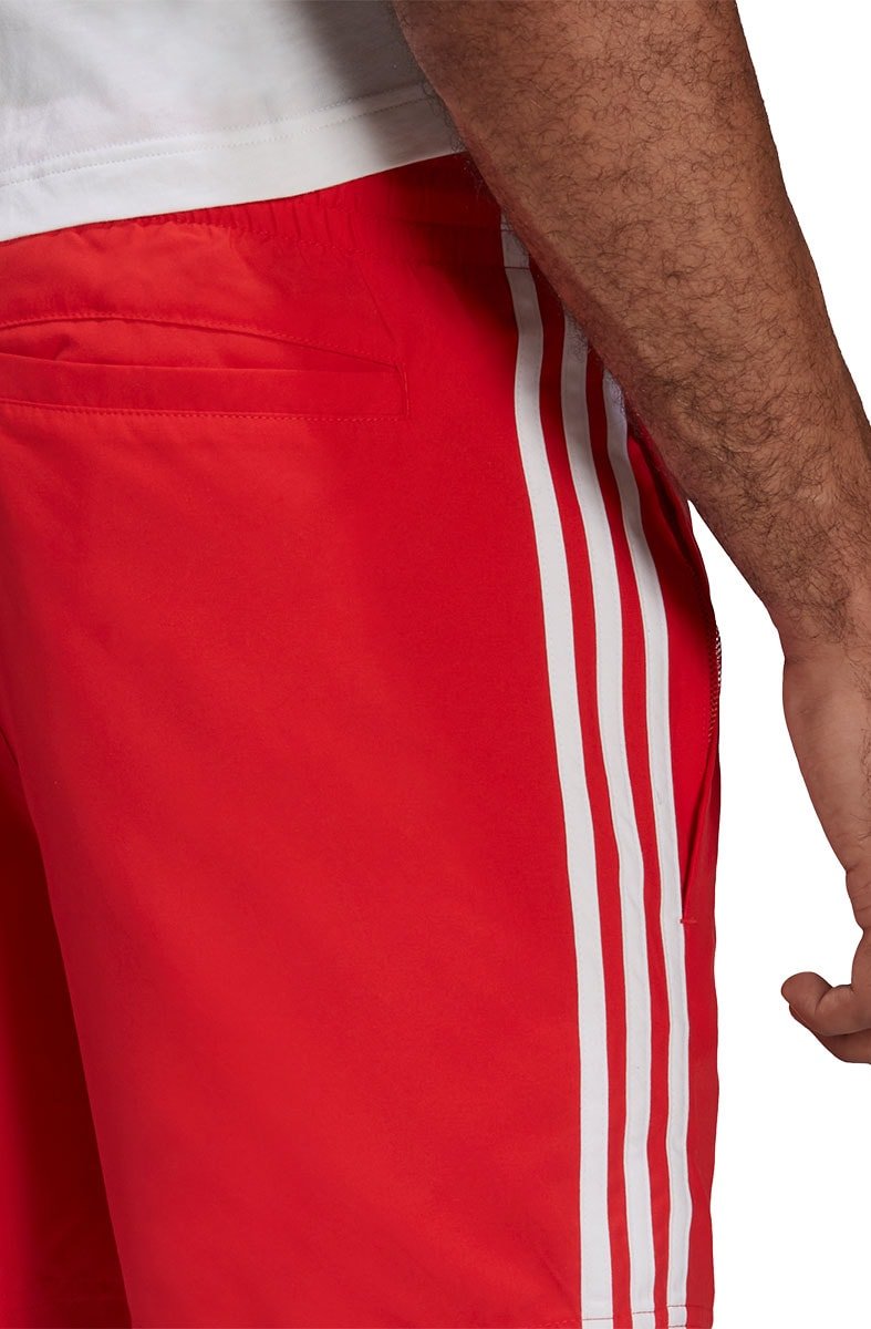 Bermuda Adidas 3 Stripes Swims Vermelho/Branco - NewSkull