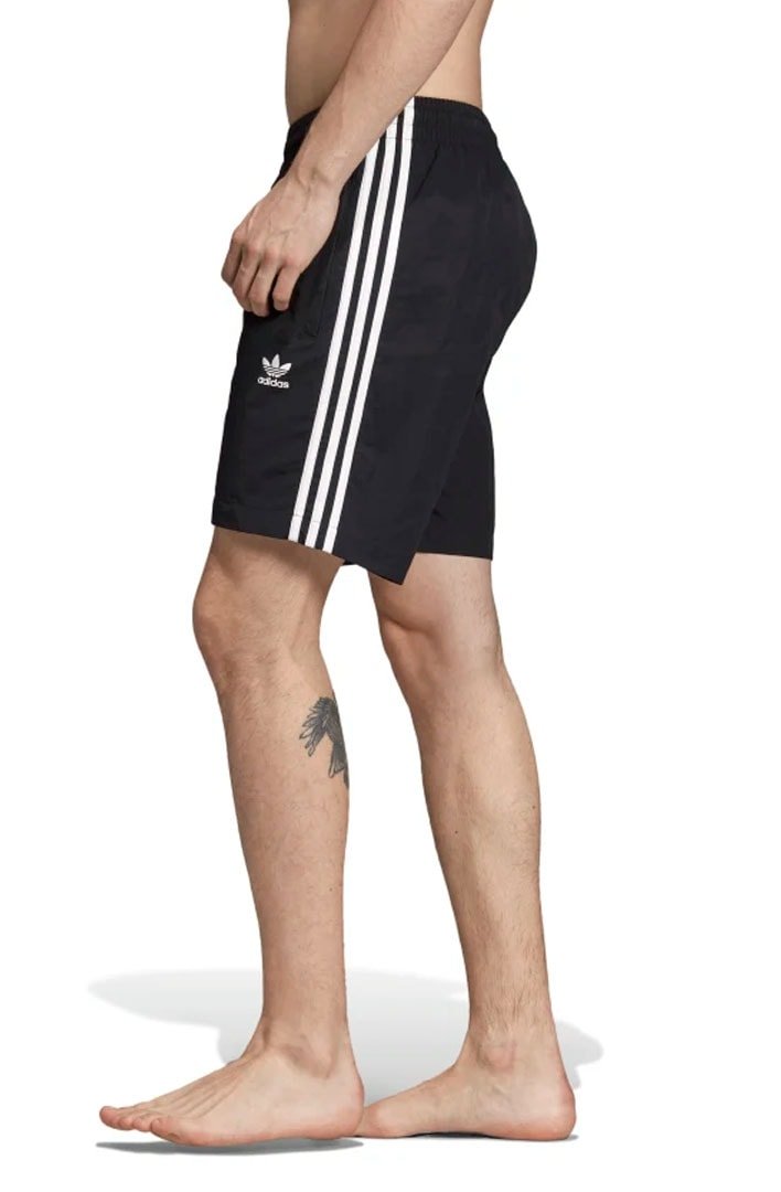 Bermuda Adidas Tactel 3 Stripes Preto/Branco - NewSkull