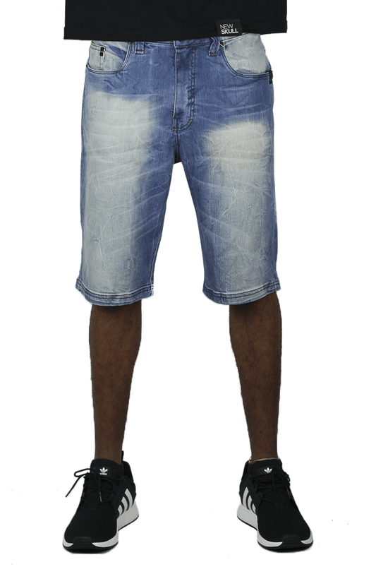 Bermuda Blunt Jeans Slim Fit Azul - NewSkull