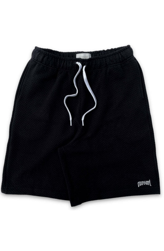 Bermuda Caos Art Ink Oversized Matelassê Preto - NewSkull