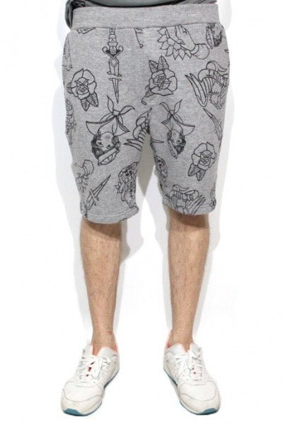 Bermuda de Moletom Blunt Flashes Cinza - NewSkull