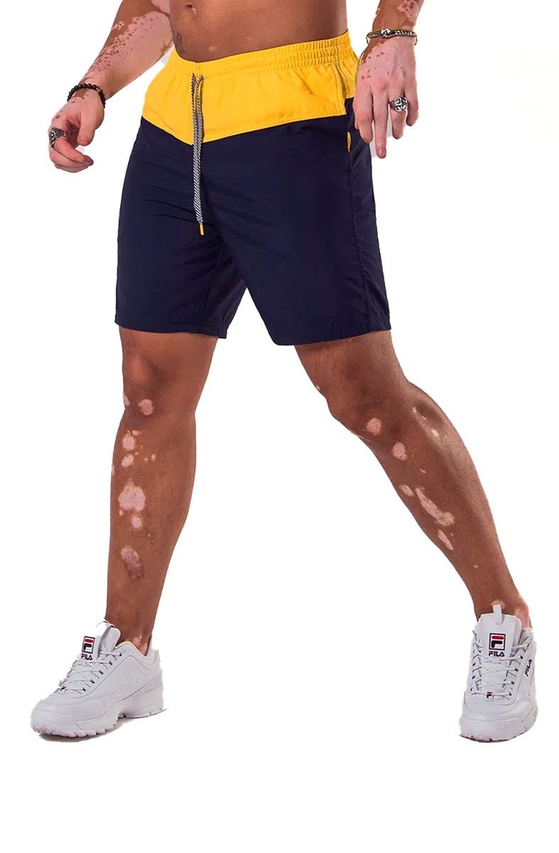 Bermuda Fila Acqua Flag Azul/Amarela - NewSkull