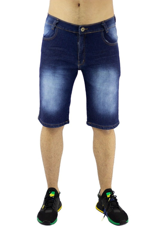 Bermuda NewSkull Jeans Escura Azul - NewSkull