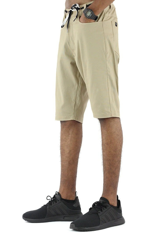 Bermuda NewSkull Sarja Lycra Cadarço Bege - NewSkull