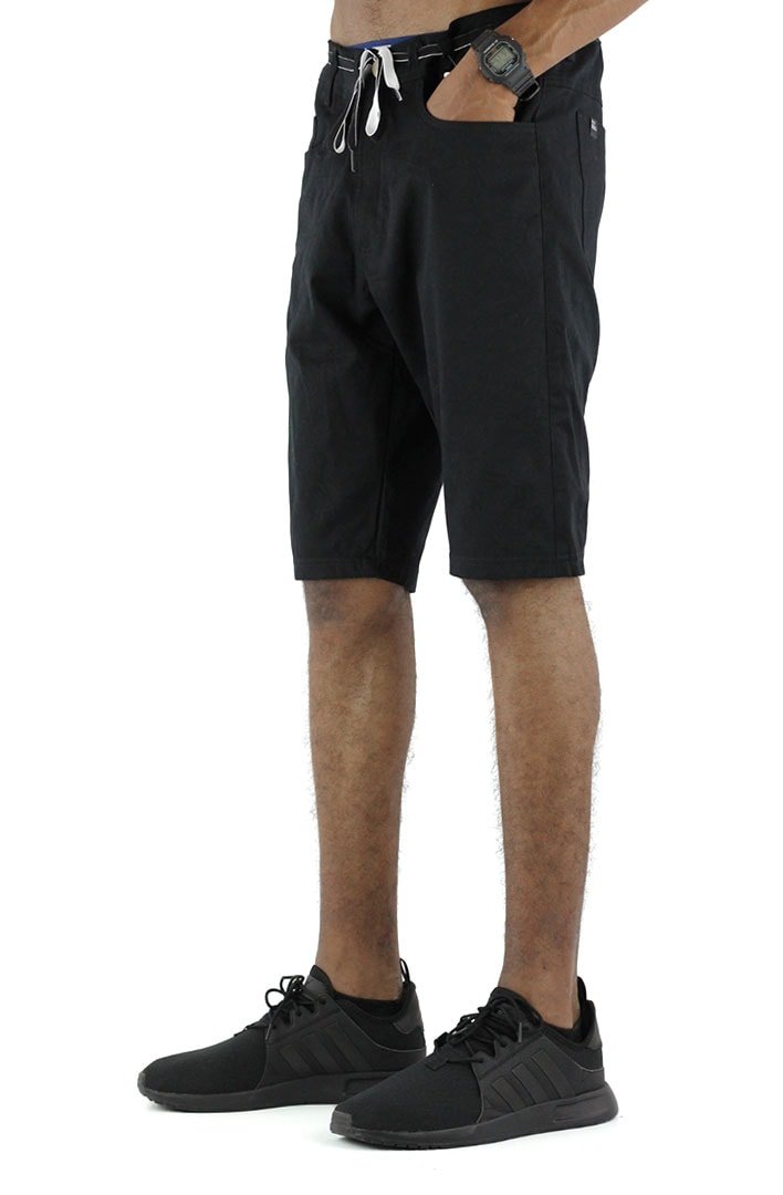 Bermuda NewSkull Sarja Lycra Cadarço Preta/Preta - NewSkull