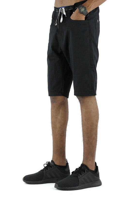 Bermuda NewSkull Sarja Lycra Cadarço Preta/Preta - NewSkull