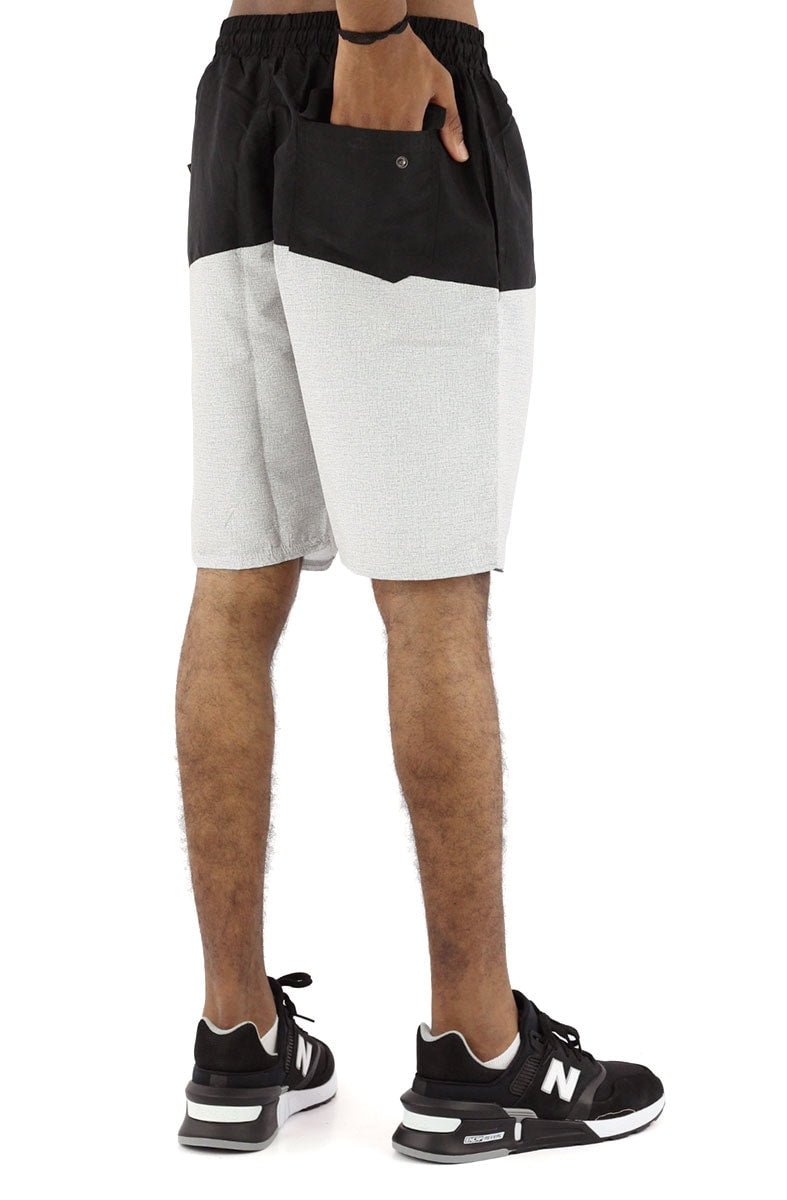 Bermuda STARTER Shorts Logo Letter Preta/Cinza - NewSkull