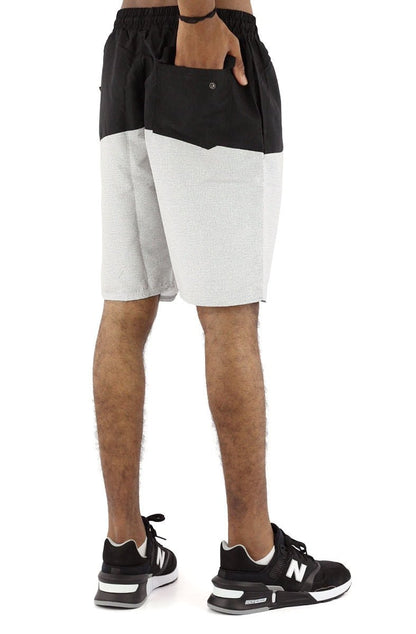 Bermuda STARTER Shorts Logo Letter Preta/Cinza - NewSkull