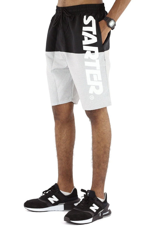Bermuda STARTER Shorts Logo Letter Preta/Cinza - NewSkull