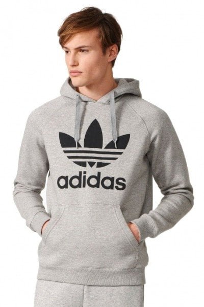 Blusa de Moletom Adidas Trefoil Cinza - NewSkull