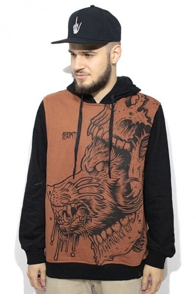 Blusa de Moletom Blunt Eating Wolf Marrom - NewSkull