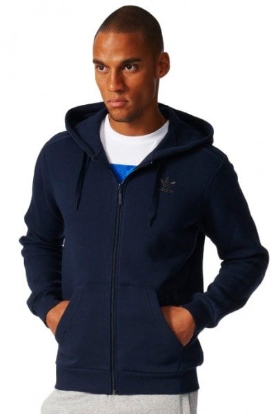 Blusa de Moletom Com Ziper Adidas Trefoil Series Marinho - NewSkull