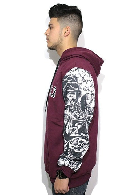 Blusa de Moletom Famous Stars and Straps Monster Mash Vinho - NewSkull