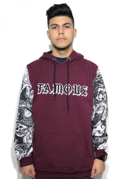 Blusa de Moletom Famous Stars and Straps Monster Mash Vinho - NewSkull