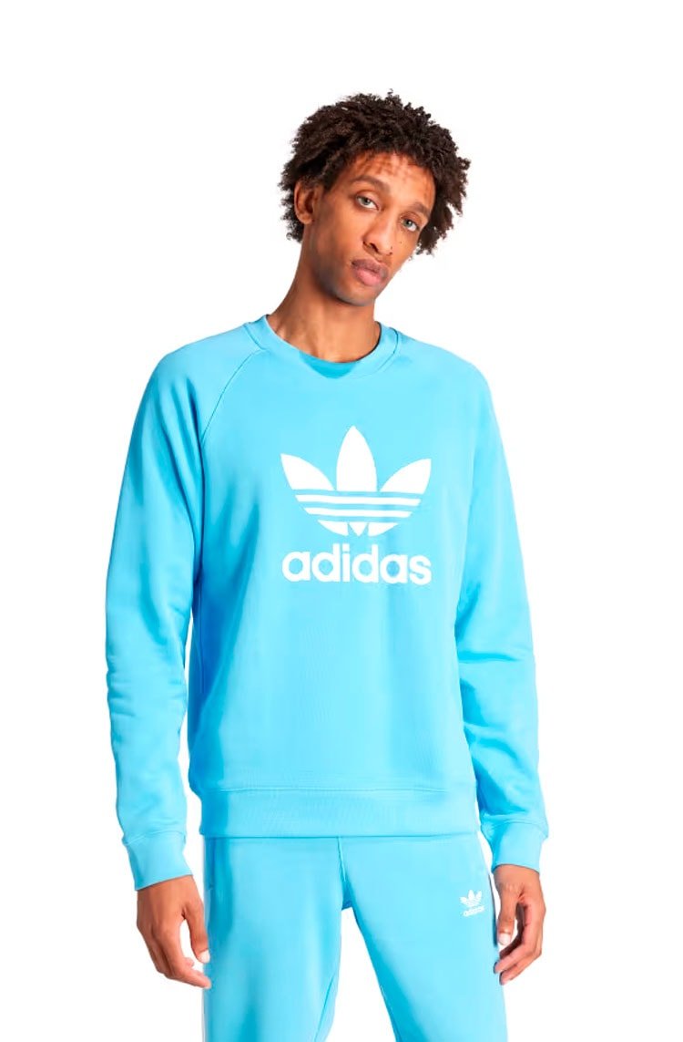 Blusa Moletinho Adidas Adicolor Classics Trefoil Azul Claro IM9474 - NewSkull