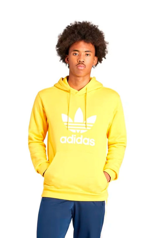 Blusa Moletinho Adidas Capuz Adicolor Classics Trefoil Amarelo - NewSkull
