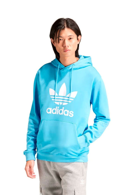 Blusa Moletinho Adidas Capuz Adicolor Classics Trefoil Azul Claro - NewSkull