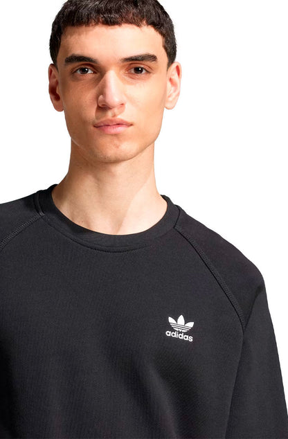 Blusa Moletinho Adidas Trefoil Essentials Crew Preto - NewSkull