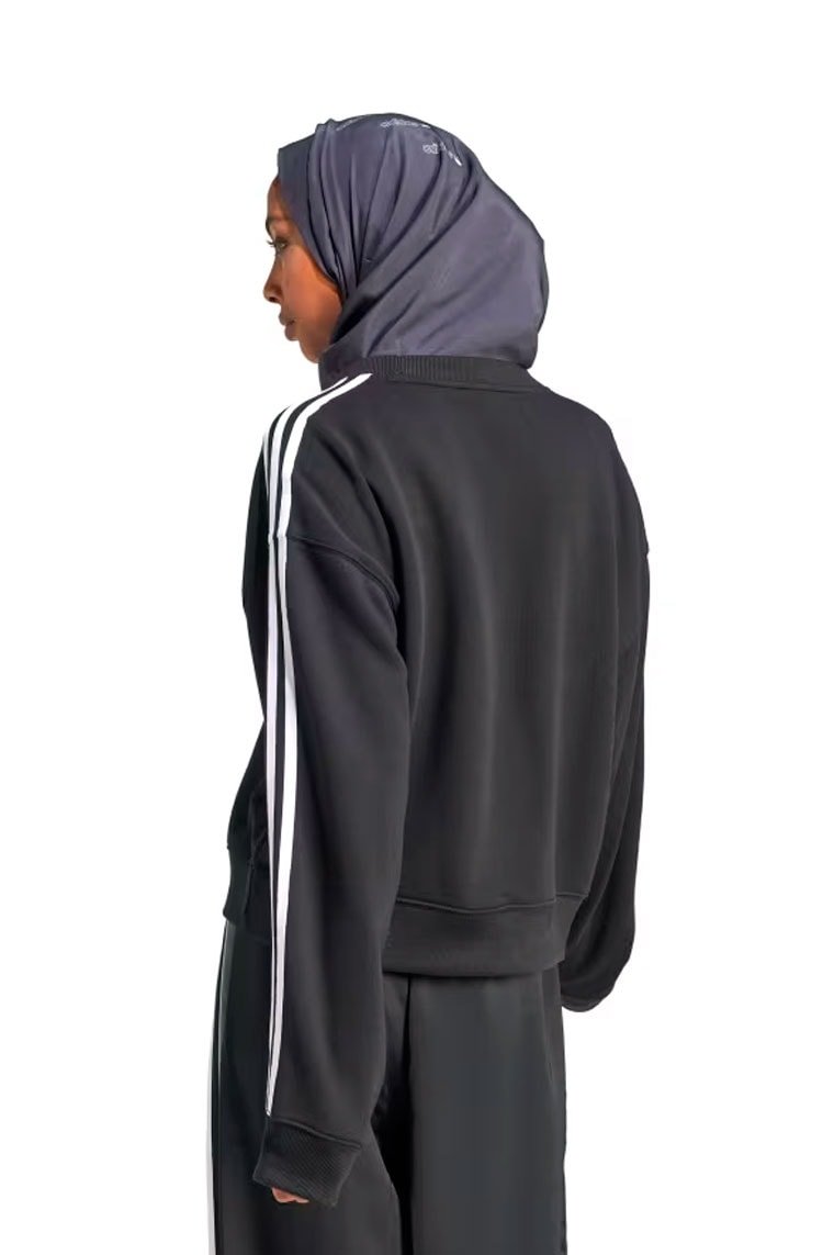 Blusa Moletom Adidas 3 - stripes Crew Preto/Branco - NewSkull