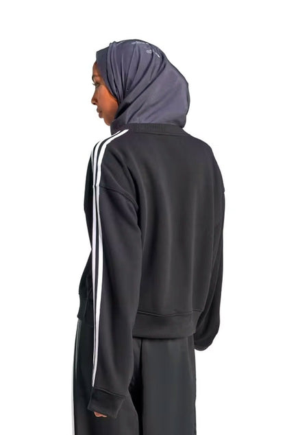 Blusa Moletom Adidas 3 - stripes Crew Preto/Branco - NewSkull