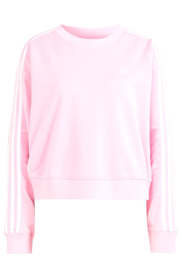 Blusa Moletom Adidas 3 - stripes Crew Rosa - NewSkull